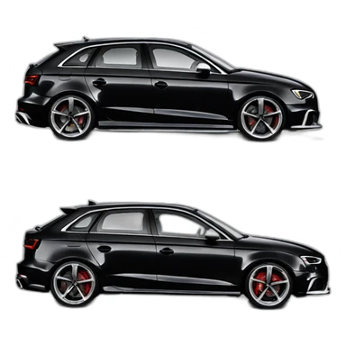 Audi rs3 black facelift low side view sticker