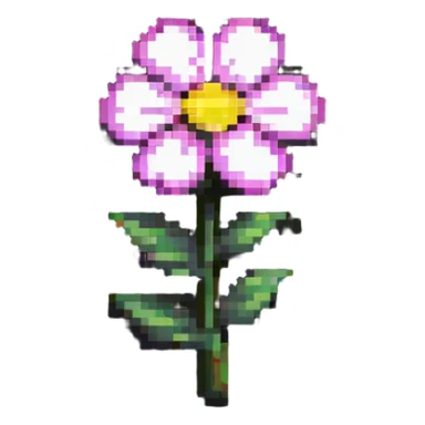 flower in pixel art style sticker