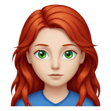 Like the first but her eye green  and blue and her hair red that brolong herwn  sticker