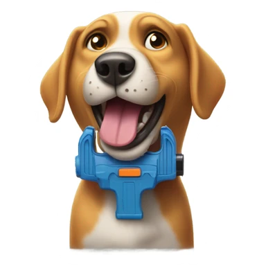 Dog with a nerf gun sticker