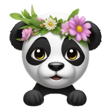 Panda with a Flower head band sticker