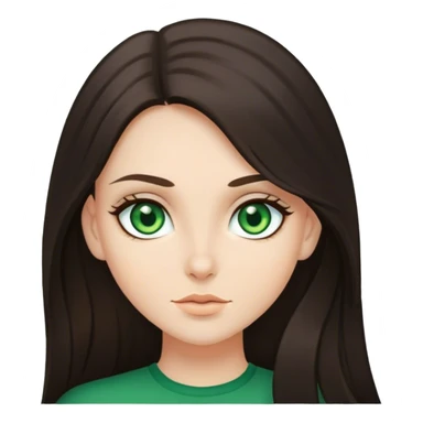 A green-eyed brunette with long dark hair and fair skin sticker