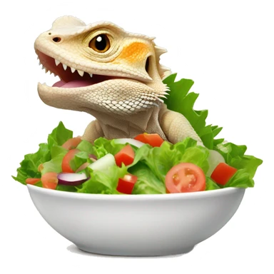 bearded dragon eating a salad sticker