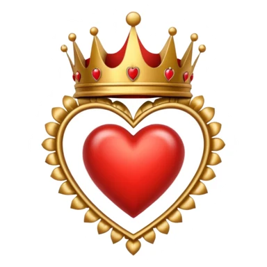 Red heart and crown on top sticker