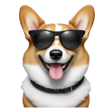 Black and white corgi with sunglasses on sticker