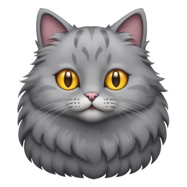 grey cat with full body sticker