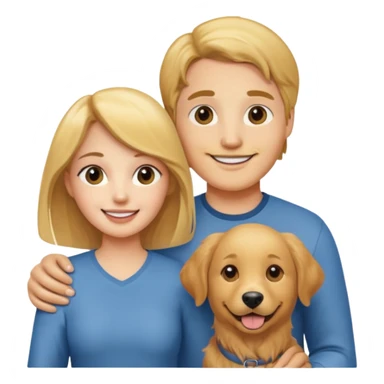 couple and their pet dog sticker