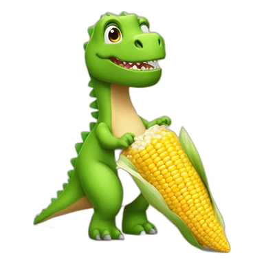 Dinosaure qui porte une chemise et tien un bol de corn flex sticker