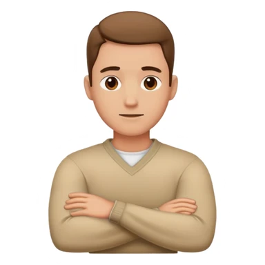 Man crossed arms around neck sticker