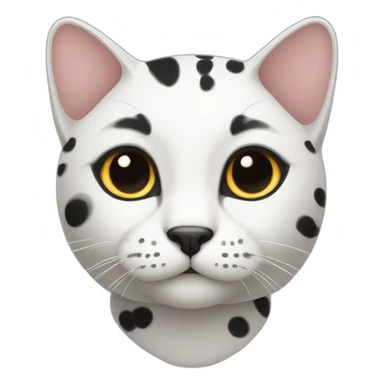 white black large spot cat sticker