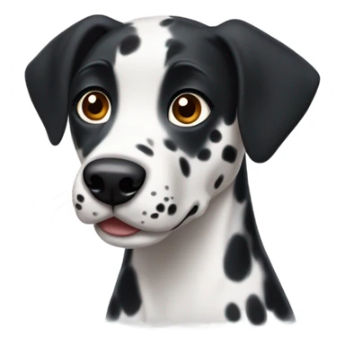 a female Dalmatian with brown eyes and all black ears sticker
