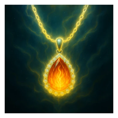 Make the necklace floating and ethereal, with a glowing aura sticker