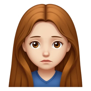 chica cabello largo, que este triste. sticker