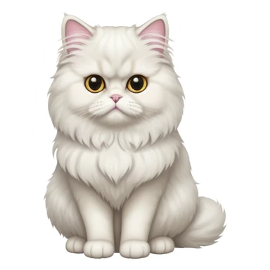 Persian cat full body sitting with black eyes sticker
