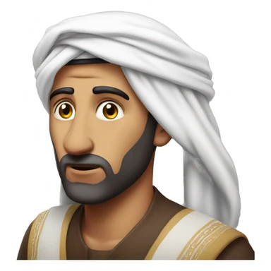 Arab holding his head with his hands photorealistic serious sticker