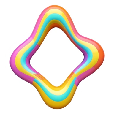 3D, one single psychedelic colored line with beveled edge sticker