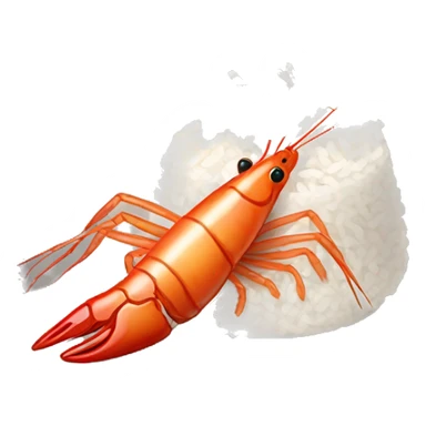 Shrimp that is cooking rice sticker