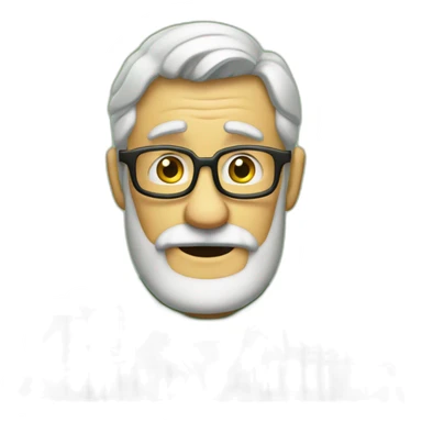 Hombre Senior pixar con barba y coleta camisa de cuadros verdes sticker