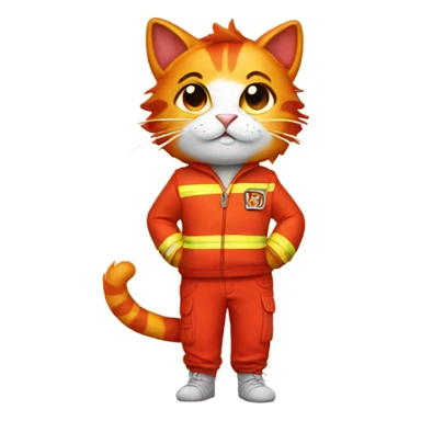 Fire cat wearing pants sticker