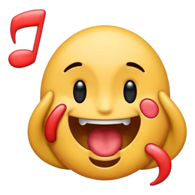 can you do the drooling emoji rotated right slightly with two ear emojis place over it, them mirroring one another, and then can you do a rocking out emoji over top all of it that is flipped completely upside down sticker