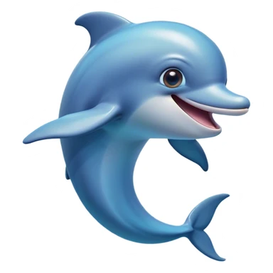 Cinematic Comical Dolphin Portrait Emoji, Head tilted dramatically with an exaggeratedly amused expression, featuring a smooth, dynamic body with wide, comically expressive eyes full of playful disbelief and a quirky, arched dorsal fin, Simplified yet hilariously expressive features, highly detailed, glowing with a slightly sassy oceanic glow, high shine, dramatic yet playful, stylized with an air of cheeky marine mischief, soft glowing outline, capturing the essence of a meme-worthy dolphin that looks ready to leap its way into viral fame! sticker
