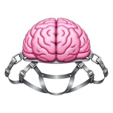 Pink brain on a harness  sticker