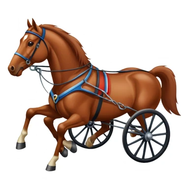 Horse pulling sulky sticker
