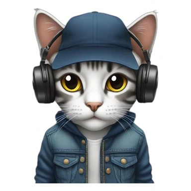 A dj cat sticker