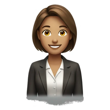 smiling business girl with brown hair sticker