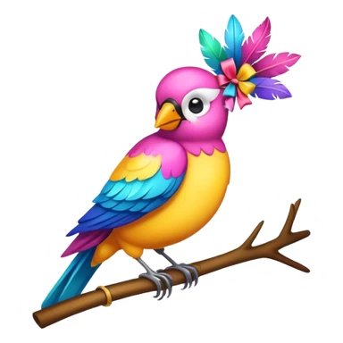 Bird with bow sticker