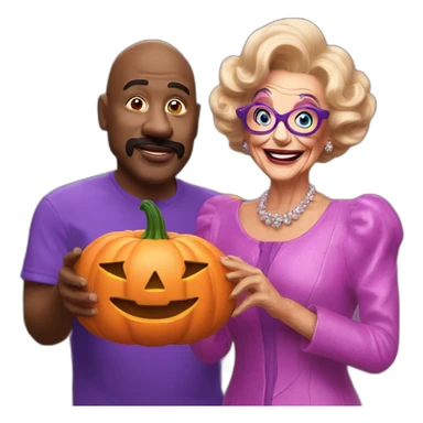 Clay Davis eating pumpkins with dame edna sticker