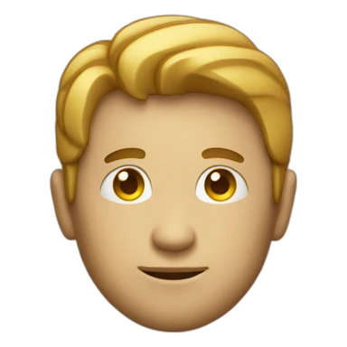 man with a face shaped like a discovery coin sticker