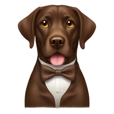 Brown chocolate lab with bow tie sticker
