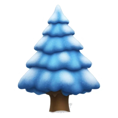 Blue Christmas tree covered in snow sticker