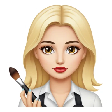 luxury blonde makeup artist portrait sticker