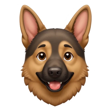 cartoon style dark German Shepherd dog with its tongue hanging out long sticker