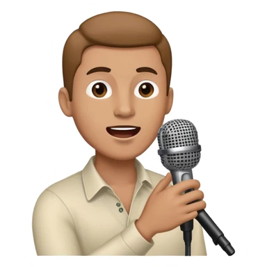 Man holding a microphone, singing or speaking sticker