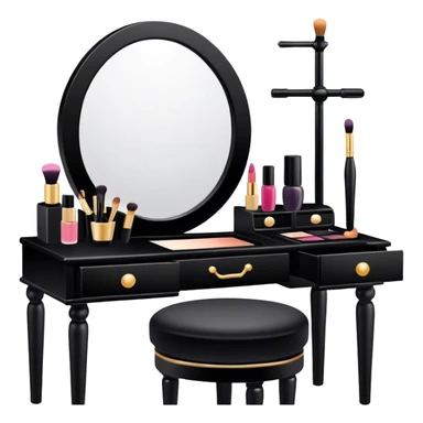 Black makeup vanity sticker