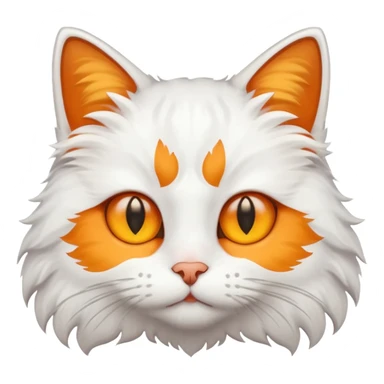 a cat that is a mixture of white and orange, with yellow eyes sticker