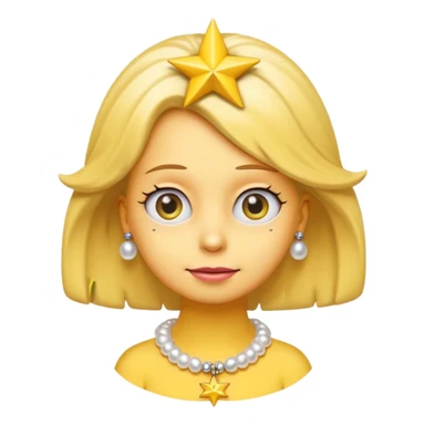 3D emoji head-only, smooth plastic, soft studio light, big round eyes, bold outline, centered, transparent bg,
Lisa Simpson, yellow skin, eight-point star hair, white pearl necklace sticker