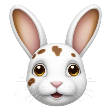white bunny with brown spots  sticker