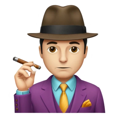 Retro Mobster with colored suits and hats without cigar sticker