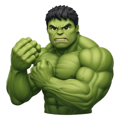 big muscular green cool hulks fist with 5 fingers sticker
