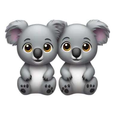 Two koalas united in an infinite loop sticker