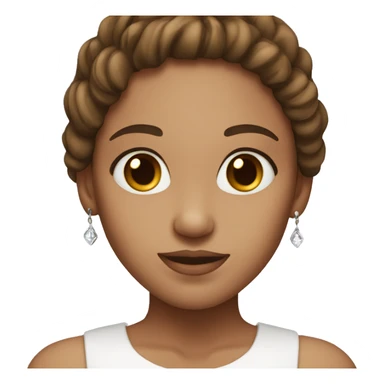 Girl white skin brown hair brown eyes wearing earrings sticker