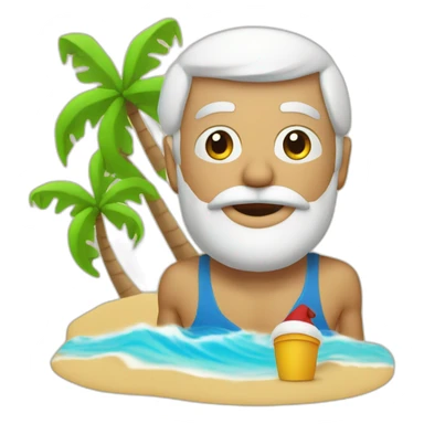Le père Noël à la plage sticker