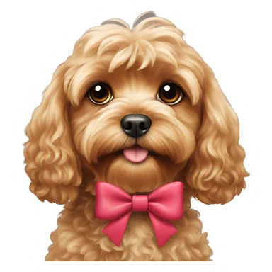 cavoodle wearing bow sticker