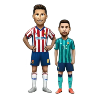 ronaldo straddles messi sticker