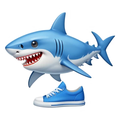 Shark with blue sneakers  sticker