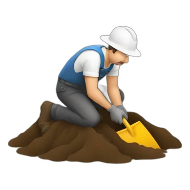 A man digging hole sticker